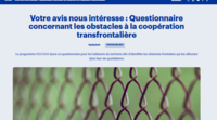 Le programme POCTEFA a lancé un questionnaire concernant les obstacles à la coopération transfrontalière