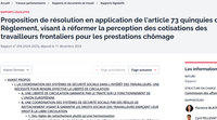 Réforme du chômage des frontaliers, une résolution propose de réformer le système au niveau européen