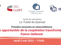 Webinaire : "Les opportunités de la coopération transfrontalière franco-italienne"