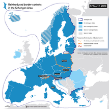 Crise sanitaire - Reintroduced border controls in the Schengen Area on 12 march 2020